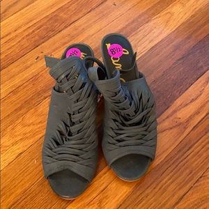 Sam Edelman teal block heel shoes